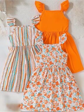 Girls Choice Solid Floral or Striped - Summer Dresses Multi Choices Size 5 Year
